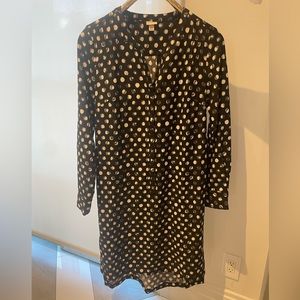Black and white dotted button down dress size small